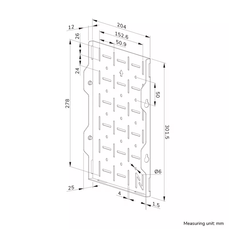 Neomounts AWL05-750BL AV Rack de hardware - universal, rack AV, pared, 10 kg, negro, acero, 204 mm