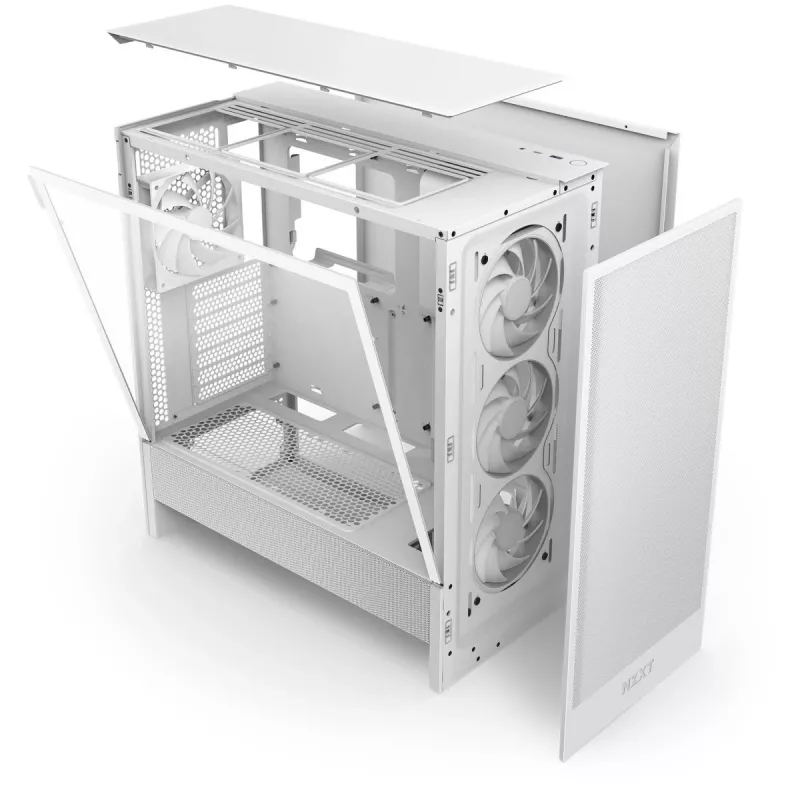 Caja NZXT H5 Flow 2024 Midi Torre, blanca