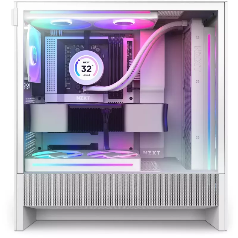 Caja NZXT H5 Flow RGB 2024 Midi Torre, blanca