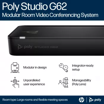 HP Poly Studio G62 Sistema de videoconferencia con kit de placas de montaje