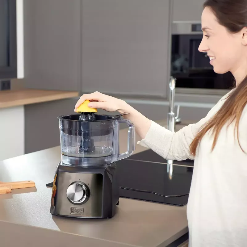 Robot de cocina Black & Decker BXFPA1200E — 1200 W, bol de 1,5 L, 2 velocidades, función de pulso, carcasa de acero inoxidable