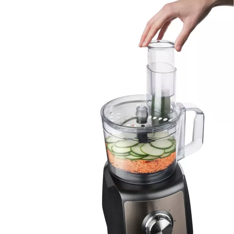 Robot de cocina Black & Decker BXFPA1200E — 1200 W, bol de 1,5 L, 2 velocidades, función de pulso, carcasa de acero inoxidable