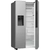 Gorenje Side-by-Side NRR9185ESXL BK065B, de pie, American Door, gris, LED, acero, vidrio