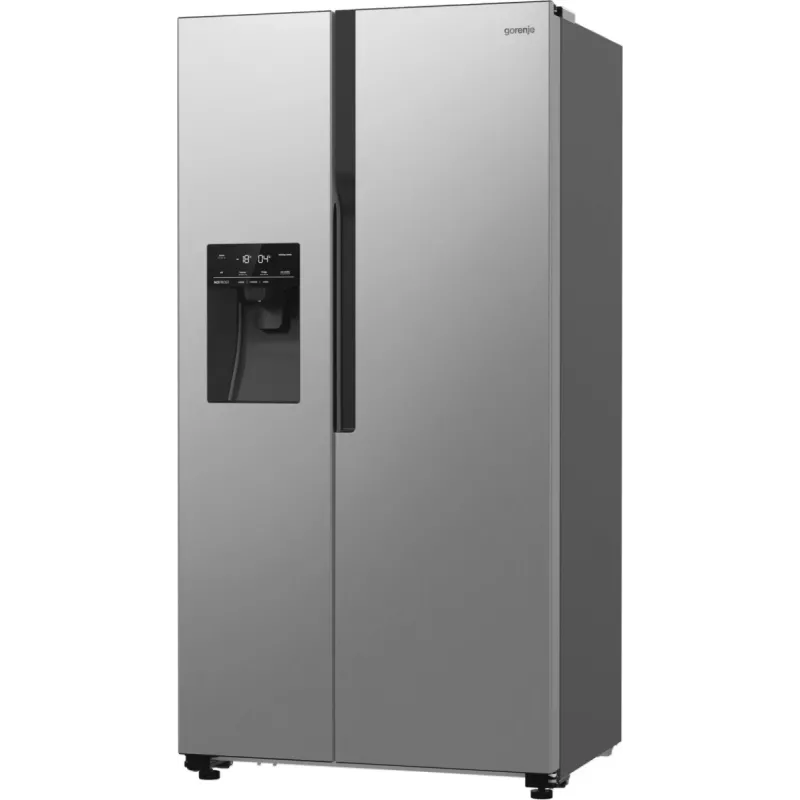 Gorenje Side-by-Side NRR9185ESXL BK065B, de pie, American Door, gris, LED, acero, vidrio