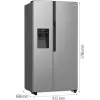 Gorenje Side-by-Side NRR9185ESXL BK065B, de pie, American Door, gris, LED, acero, vidrio