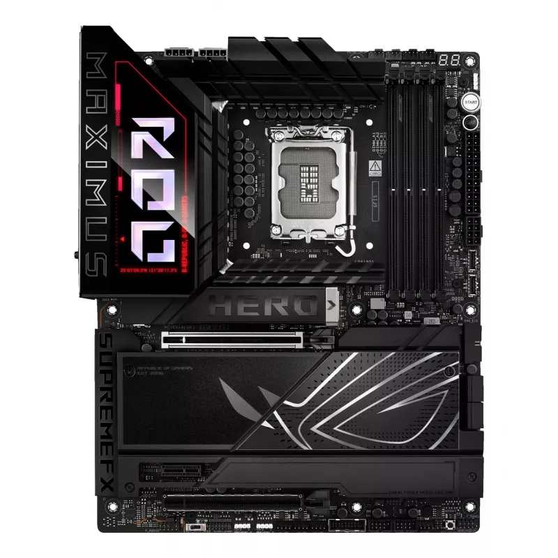 Placa base ASUS ROG MAXIMUS Z890 HERO — Intel Z890, LGA 1851, ATX, DDR5, 4 DIMM, 6x M.2, Wi‑Fi 7, LAN 2,5 Gb