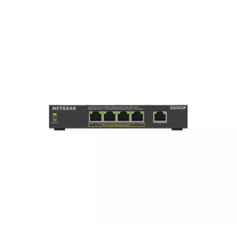 NETGEAR GS305Pv3 Gigabit Ethernet (10/100/1000) no gestionado Power over Ethernet (PoE) negro