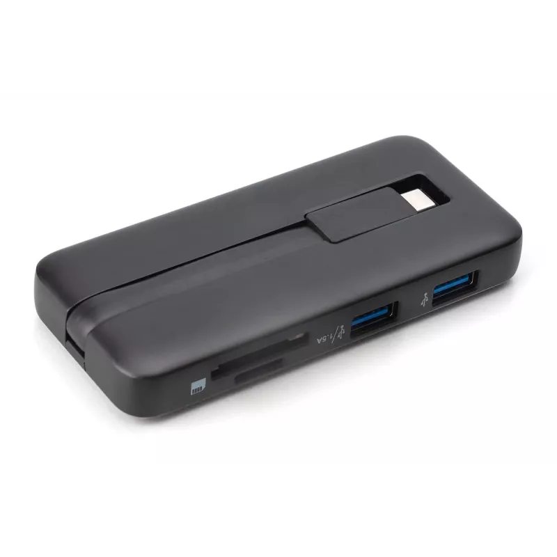 DIGITUS Estación de acoplamiento de viaje USB-C, 7 puertos - HDMI / 2x USB-A 3.2 Gen 1 / GbE / SD / MicroSD - 100W USB-C Power Delivery