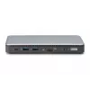 DIGITUS Estación de acoplamiento USB-C, 11 puertos - 2x HDMI / DP / 2x USB-A 3.2 Gen 2 / USB-C 3.2 Gen 2 / GbE / SD / MicroSD / conector hembra DC - máx. 150 vatios / 3,5 mm