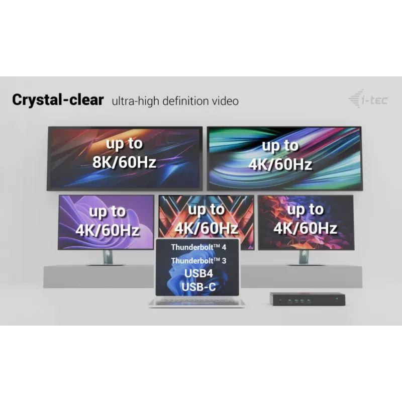 i-tec Estación de acoplamiento universal 5x 4K/60Hz Display + Power Delivery 100W