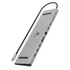 ICY BOX 11 en 1 vía USB Type-C, cableado, USB 3.2 Gen 1 (3.1 Gen 1) Type-C, 100 W, 3,5 mm, 10,100,1000 Mbit/s, antracita, negro