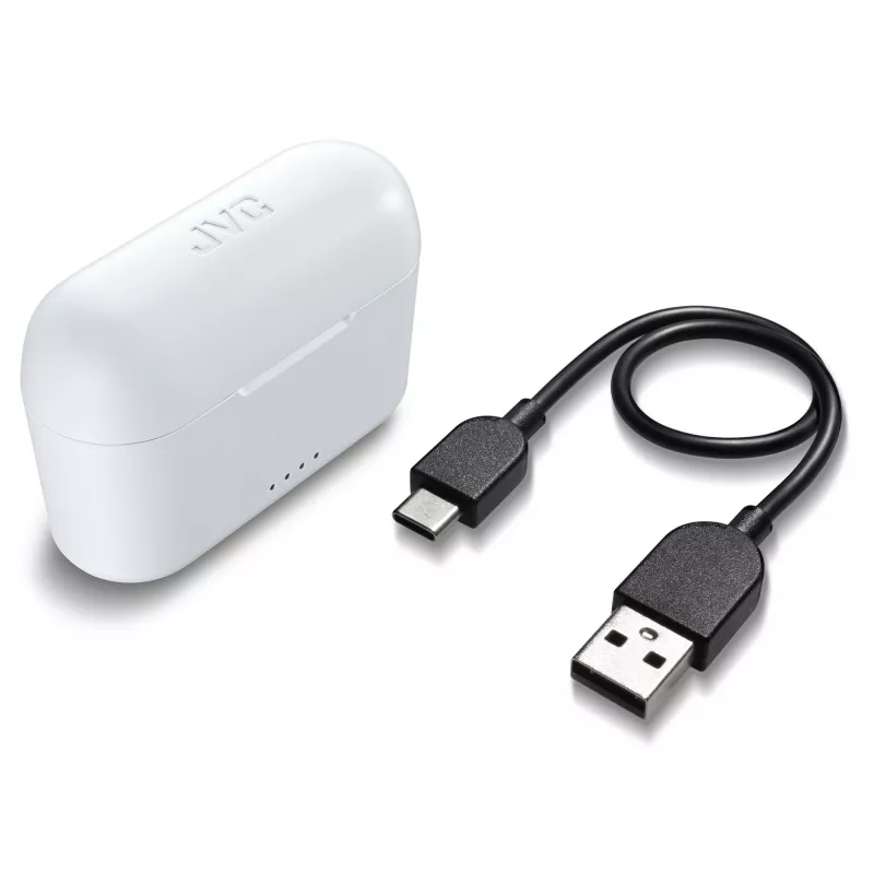 JVC HA-A3T auriculares intraurales true wireless, Bluetooth 5.1, IPX4, hasta 22 h, 20 - 20000 Hz, blancos