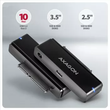 Axagon ADSA-FPX adaptador USB-C 10Gbps FAST PORT X para SSD/HDD de 2,5 inch/3,5 inch