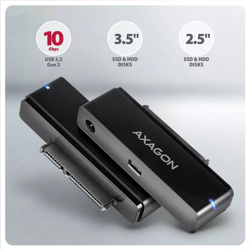 Axagon ADSA-FPX adaptador USB-C 10Gbps FAST PORT X para SSD/HDD de 2,5