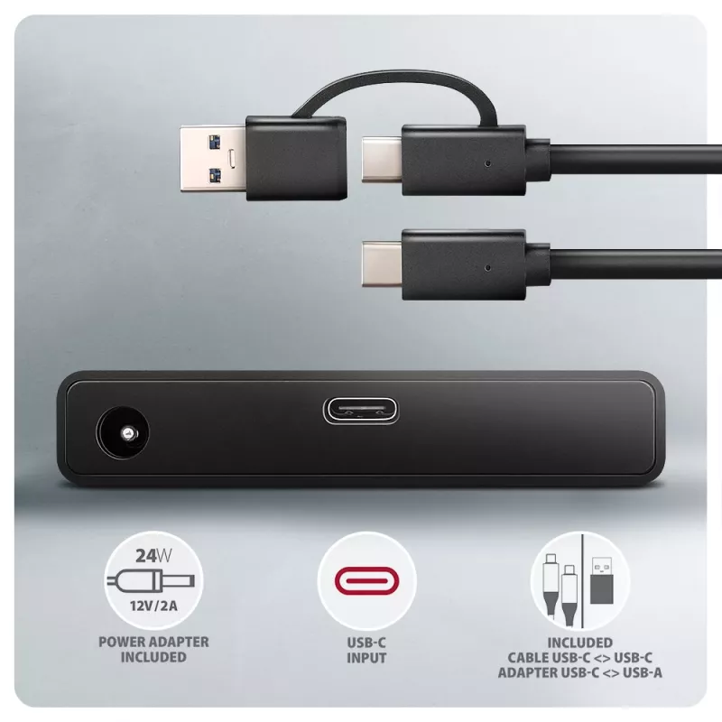 Axagon ADSA-FPX adaptador USB-C 10Gbps FAST PORT X para SSD/HDD de 2,5