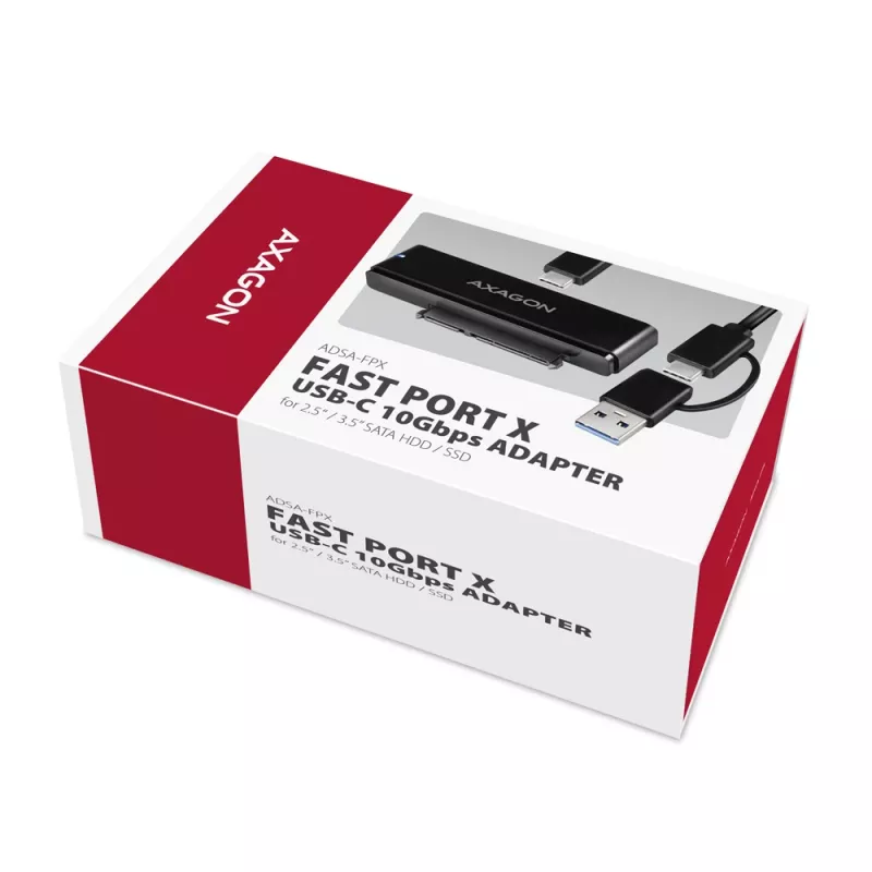 Axagon ADSA-FPX adaptador USB-C 10Gbps FAST PORT X para SSD/HDD de 2,5