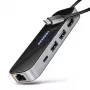 Axagon HMC-6GLN hub USB 5Gbps, 2x USB-A, USB-C, HDMI 4k/60Hz, RJ-45, PD 100W, cable USB-C