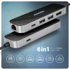 Axagon HMC-6GLN hub USB 5Gbps, 2x USB-A, USB-C, HDMI 4k/60Hz, RJ-45, PD 100W, cable USB-C