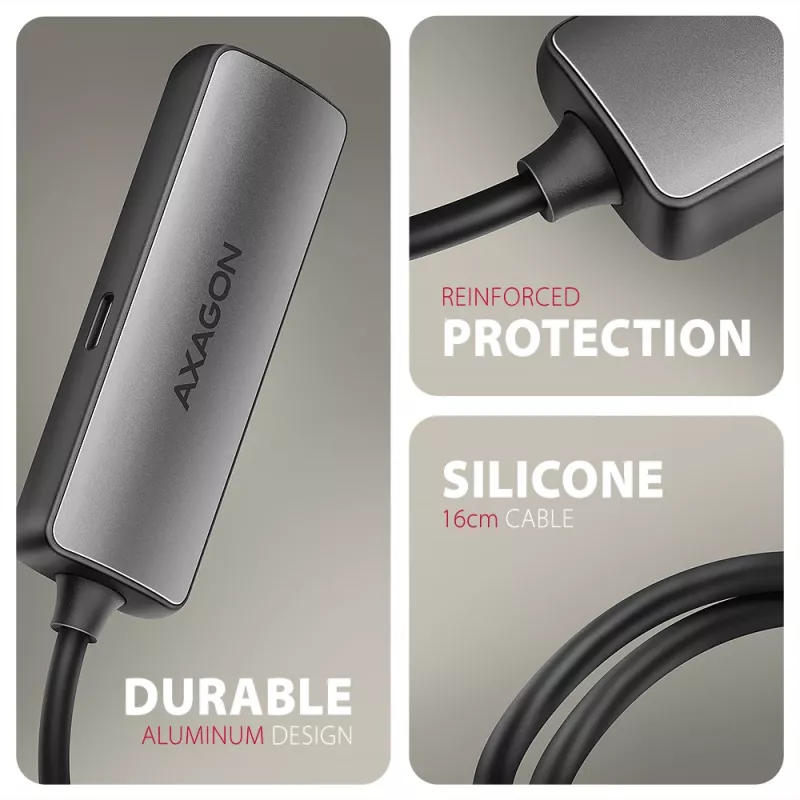 Axagon RVC-HI8KPD, adaptador USB-C -> HDMI 2.1, 8K/60Hz, 4K/144Hz, HDR10+, PD100W