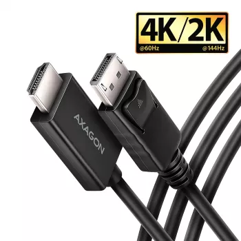 Axagon RVD-HI20C2 cable DisplayPort -> HDMI 2.0b 1,8m, 4K/60Hz