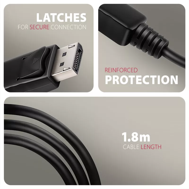 Axagon RVD-HI20C2 cable DisplayPort -> HDMI 2.0b 1,8m, 4K/60Hz