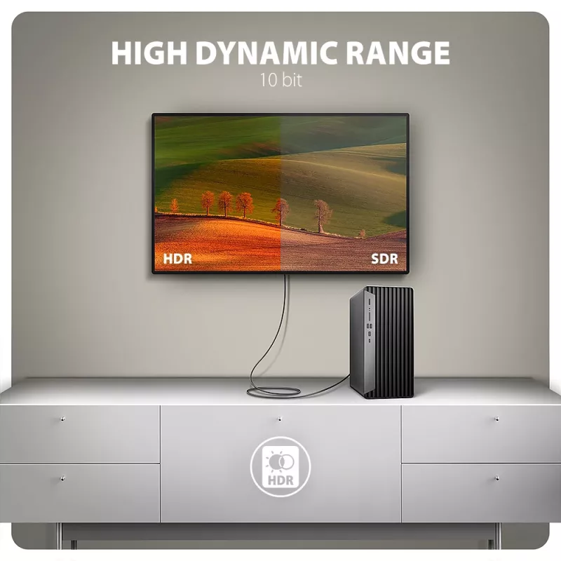 Axagon RVD-HI20C2 cable DisplayPort -> HDMI 2.0b 1,8m, 4K/60Hz