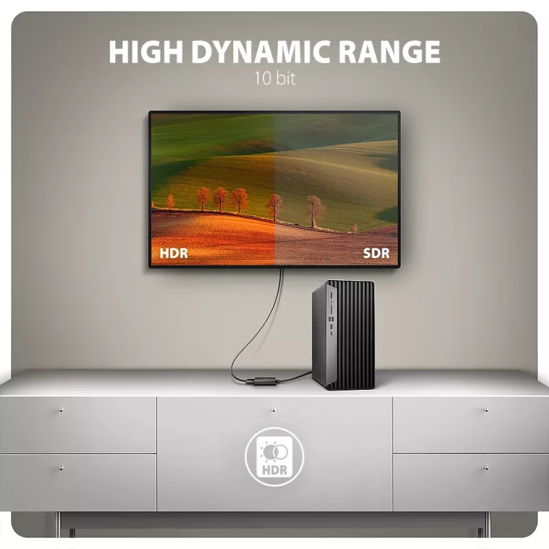 Axagon RVD-HI20N adaptador DisplayPort -> HDMI 2.0b, 4K/60Hz