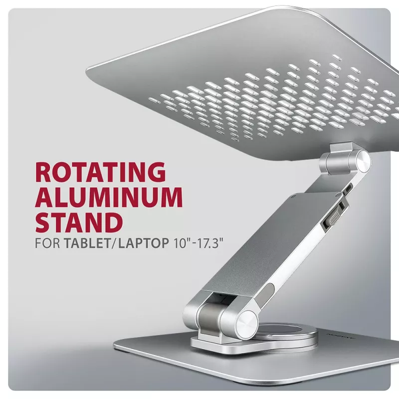 Axagon STND-LR soporte de aluminio con giro de 360° para portátiles de 10