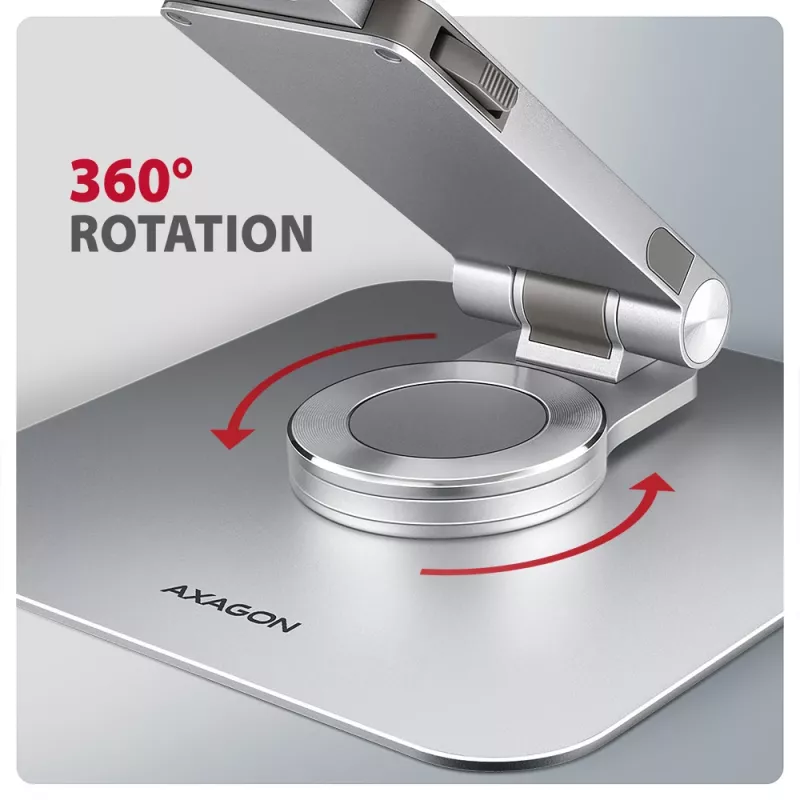 Axagon STND-LR soporte de aluminio con giro de 360° para portátiles de 10