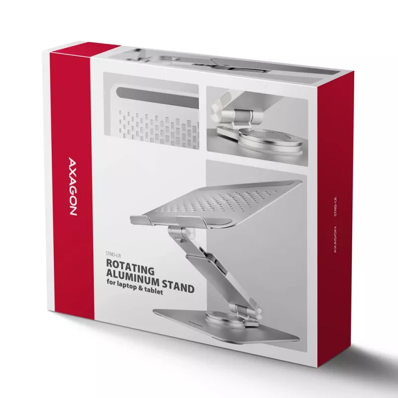Axagon STND-LR soporte de aluminio con giro de 360° para portátiles de 10