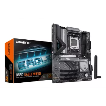 GIGABYTE B850 EAGLE WIFI6E placa base - CPUs AMD Ryzen Serie 9000, VRM digital de 8+2+2 fases, hasta 8200MHz DDR5 (OC), 1xPCIe 5.0 + 2xPCIe 4.0 M.2, GbE LAN, WIFI 6E, USB 3.2 Gen 2