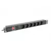 PDU Lanberg PDU-06F-0200-BK 6 salidas AC 1U Negra
