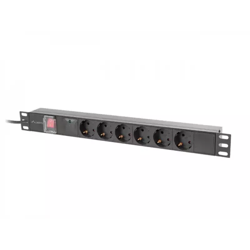 PDU Lanberg PDU-06F-0200-BK 6 salidas AC 1U Negra