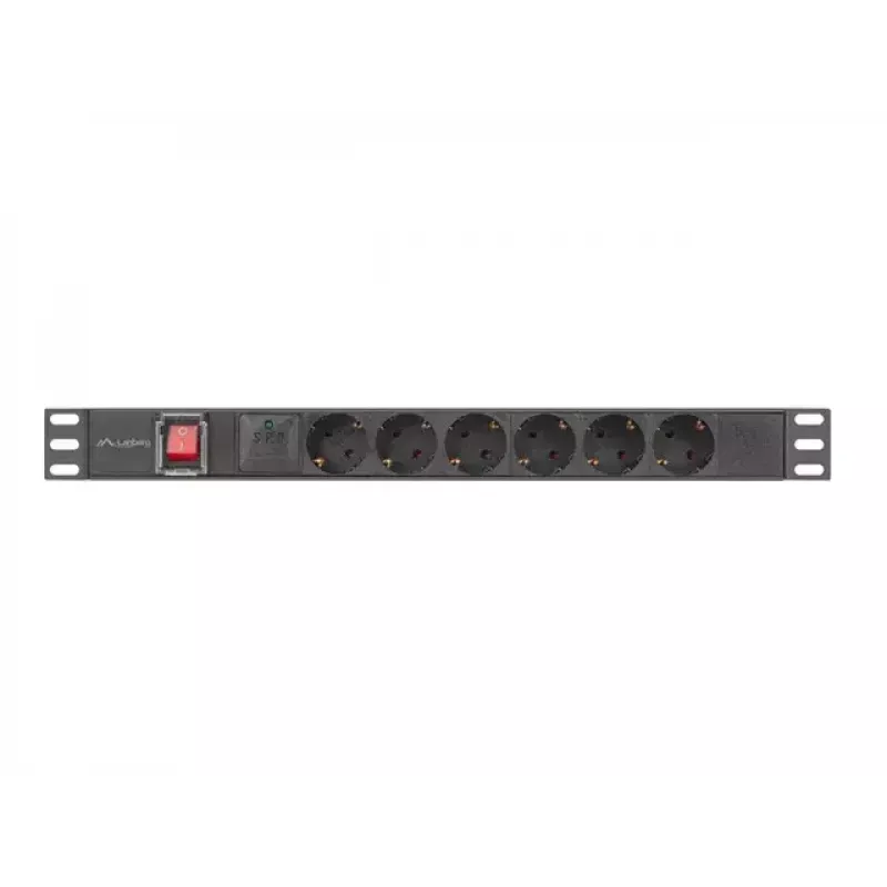 PDU Lanberg PDU-06F-0200-BK 6 salidas AC 1U Negra
