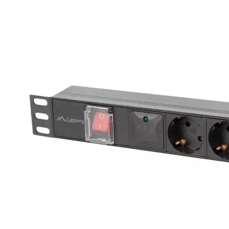 PDU Lanberg PDU-06F-0200-BK 6 salidas AC 1U Negra