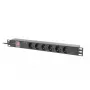 PDU Lanberg PDU-06F-0200-BK 6 salidas AC 1U Negra