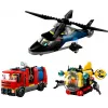 Juguete de construcción LEGO City Set combinado 60462 — Helicóptero y coche de bomberos, 874 piezas, 3 minifiguras, edad 7+