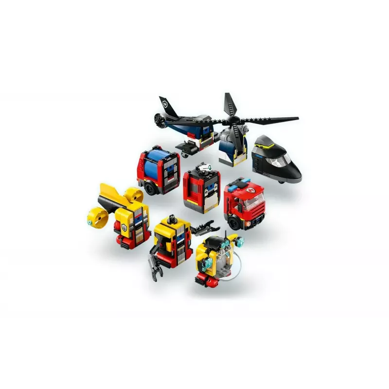 Juguete de construcción LEGO City Set combinado 60462 — Helicóptero y coche de bomberos, 874 piezas, 3 minifiguras, edad 7+