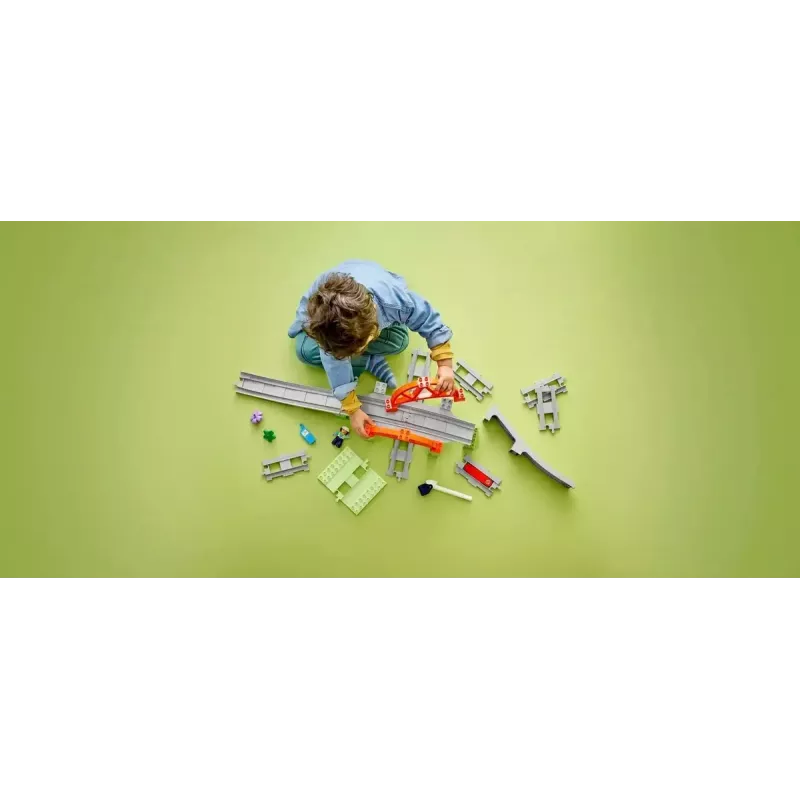 LEGO DUPLO Puente ferroviario y vías set de ampliación 10426 – Puente ferroviario DUPLO y vías curvas para niños pequeños