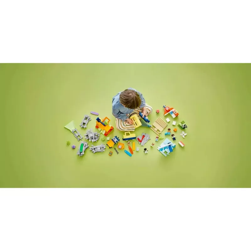 Set de tren de juguete LEGO DUPLO 10428 Gran tren comunitario interactivo — gran tren interactivo para niños pequeños