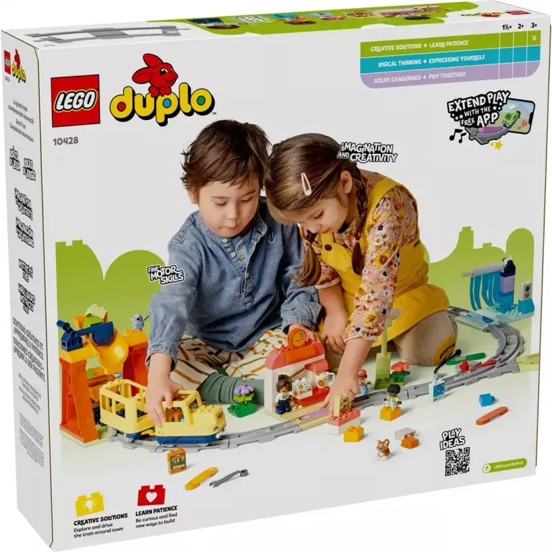 Set de tren de juguete LEGO DUPLO 10428 Gran tren comunitario interactivo — gran tren interactivo para niños pequeños