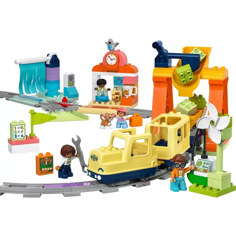 Set de tren de juguete LEGO DUPLO 10428 Gran tren comunitario interactivo — gran tren interactivo para niños pequeños