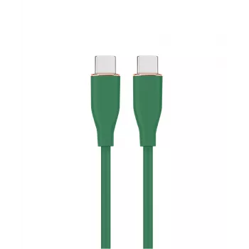GEMBIRD Cable de silicona de carga y datos USB Type-C Power Delivery (PD) 60W, 1,5 m Verde Midnight