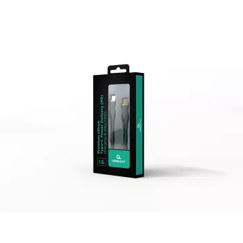 GEMBIRD Cable de silicona de carga y datos USB Type-C Power Delivery (PD) 60W, 1,5 m Verde Midnight