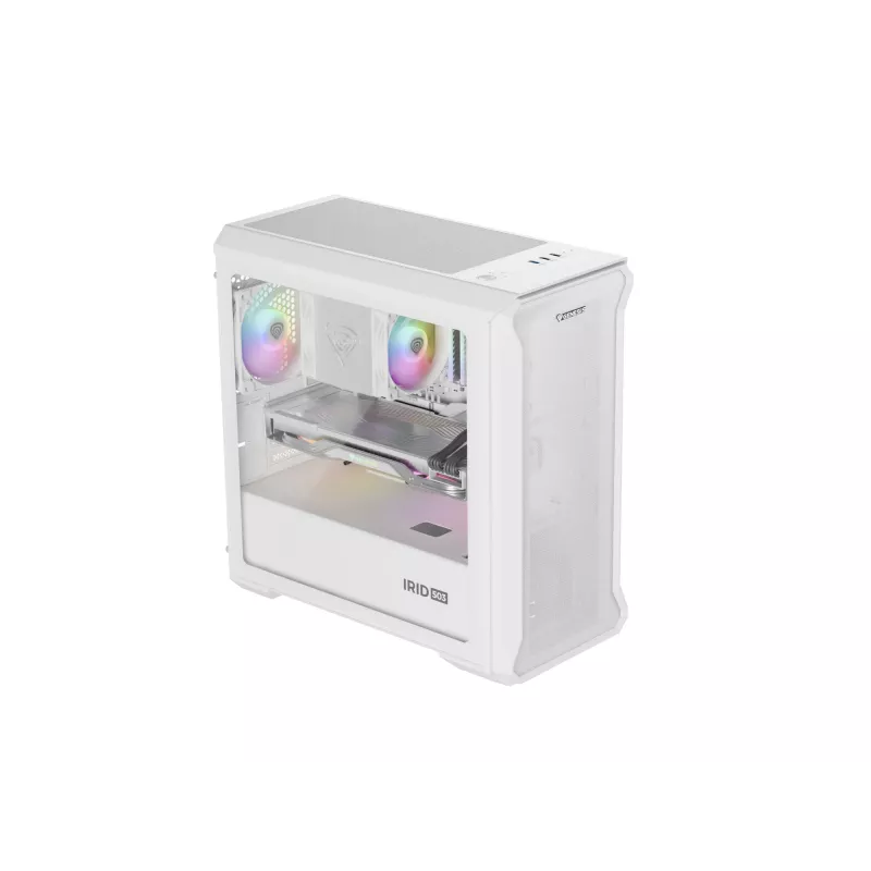 GENESIS Irid 503 Mini Tower Transparente, Blanco