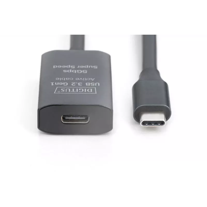 DIGITUS Cable alargador USB-C activo – 5G USB 3.2 Gen1 USB-C – USB-C (M/H) – 5m