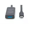 DIGITUS Cable alargador USB-C activo – 5G USB 3.2 Gen1 USB-C – USB-A (M/H) – 10 m