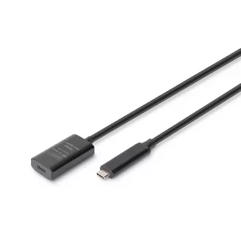 DIGITUS Cable alargador USB-C activo – 10G USB 3.2 Gen2 USB-C – USB-C (M/H) – 5 m