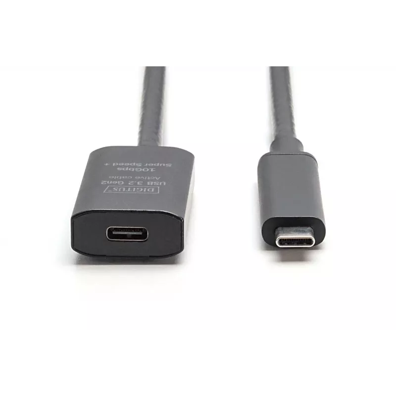 DIGITUS Cable alargador USB-C activo – 10G USB 3.2 Gen2 USB-C – USB-C (M/H) – 5 m