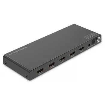 DIGITUS Switch HDMI 4x1 - 8K/60Hz (4:4:4), Toslink, Estéreo, control EDID